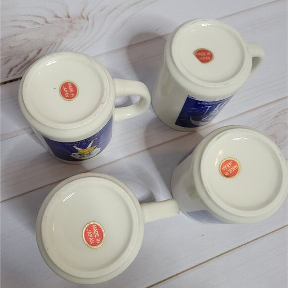 Vintage Morton Salt Mugs 1914 1921 1956 and 1968 - When It Rains It Pours - Picture 7 of 7